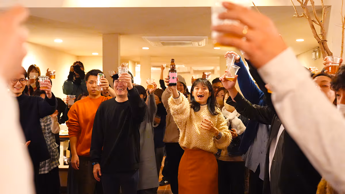 Raising a glass with a smile, a gathering of friends