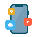 Illustration of a smartphone with notification badges (Web App)